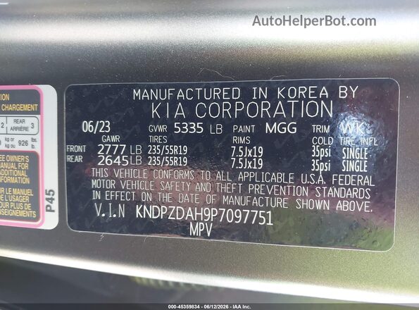 KNDPZDAH9P7097751 2023 KIA SPORTAGE PLUG-IN HYBRID Gray Vista del compartimento del motor
