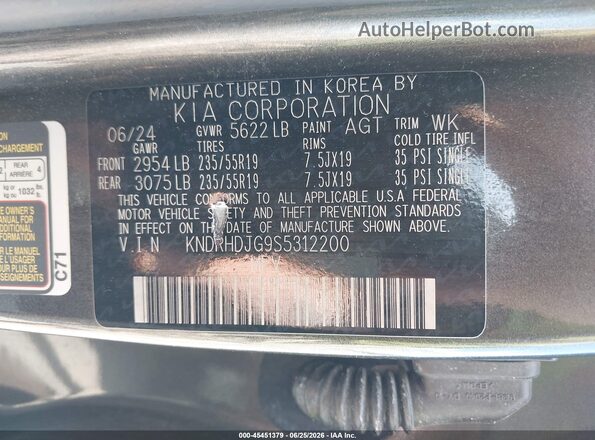 KNDRHDJG9S5312200 2025 KIA SORENTO HYBRID Gray Widok komory silnika