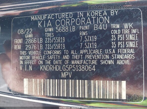 KNDRHDLG5P5138064 2023 KIA SORENTO HYBRID Black Widok komory silnika