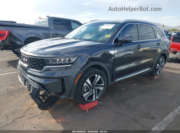 KNDRHDLG6P5172658 2023 KIA SORENTO HYBRID Серый Передняя левая четверть