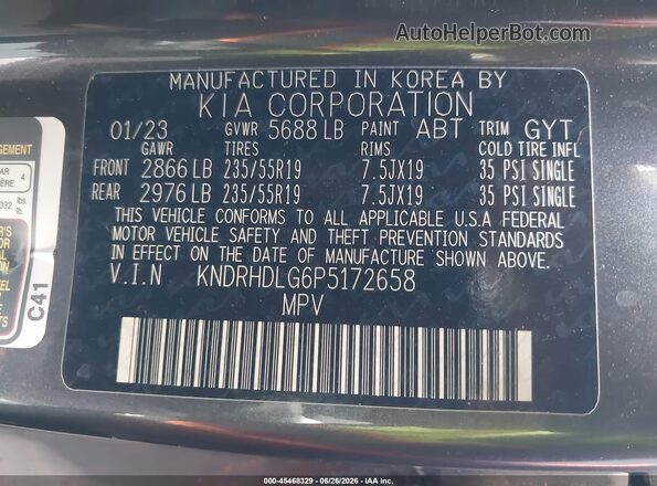 KNDRHDLG6P5172658 2023 KIA SORENTO HYBRID Серый Вид подкапотного пространства