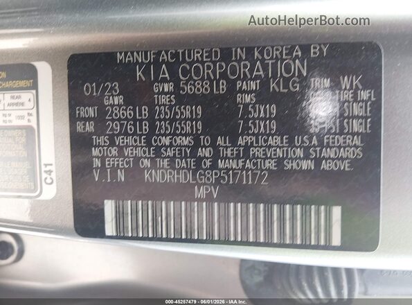 KNDRHDLG8P5171172 2023 KIA SORENTO HYBRID Серебряный Вид подкапотного пространства