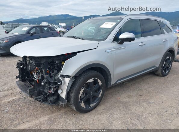 KNDRKDJG5S5289385 2025 KIA SORENTO HYBRID Silver Առջևի ձախ երեք քառորդ տեսարան