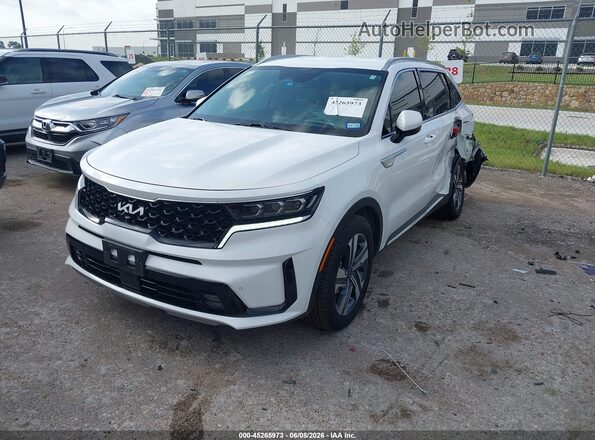 KNDRKDLG3P5226046 2023 KIA SORENTO HYBRID White წინა მარცხენა ხედი სამი მეოთხედიდან