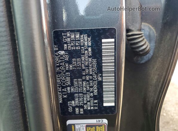 KNDRKDLG4P5184891 2023 KIA SORENTO Gray Engine compartment view