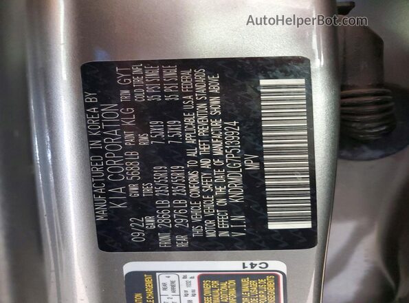 KNDRMDLG7P5139924 2023 KIA SORENTO Silver 