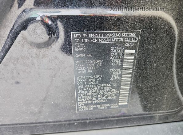 KNMAT2MT1HP582527 2017 NISSAN ROGUE Black 