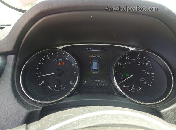 KNMAT2MT3GP656500 2016 NISSAN ROGUE Red Instrument cluster view