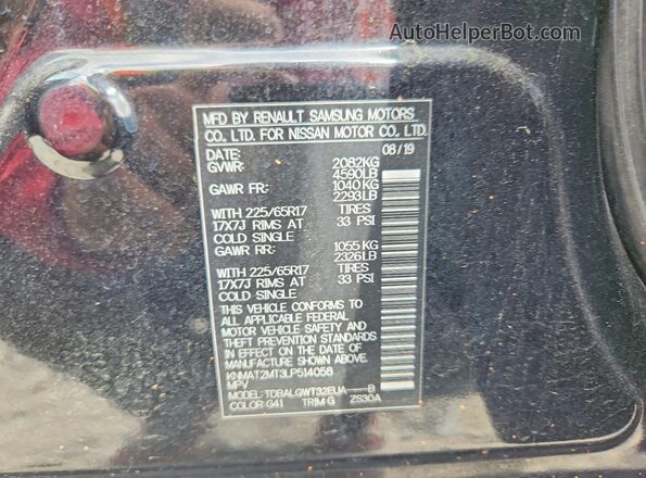 KNMAT2MT3LP514058 2020 NISSAN ROGUE Black 