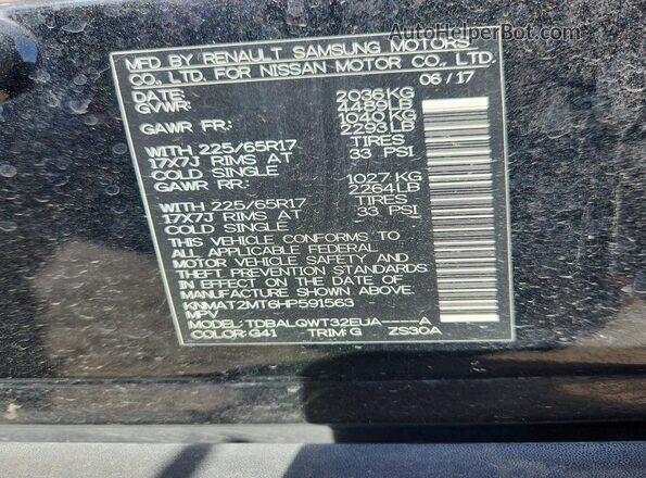 KNMAT2MT6HP591563 2017 NISSAN ROGUE Black 