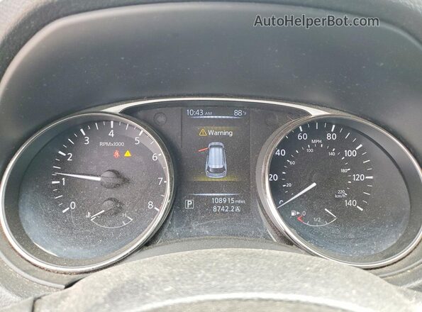 KNMAT2MT7GP622298 2016 NISSAN ROGUE Black Вид щитка приладів