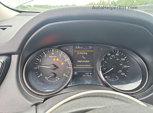 KNMAT2MT7JP505831 2018 NISSAN ROGUE Gray Vista del cuadro de instrumentos