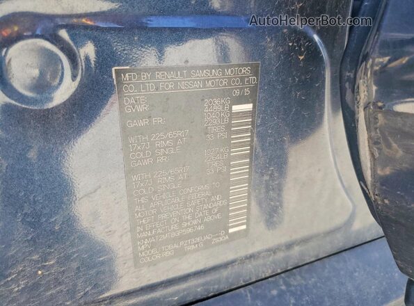 KNMAT2MT8GP596746 2016 NISSAN ROGUE Blue 