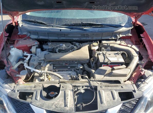 KNMAT2MT9GP727165 2016 NISSAN ROGUE Red ძრავის განყოფილების ხედი