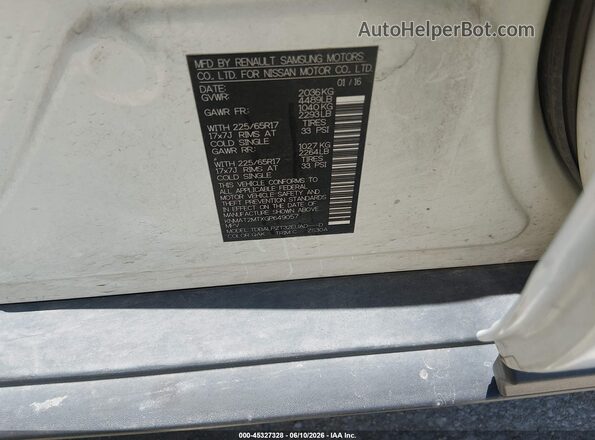 KNMAT2MTXGP649057 2016 NISSAN ROGUE White Շարժիչի բաժամունքի տեսք