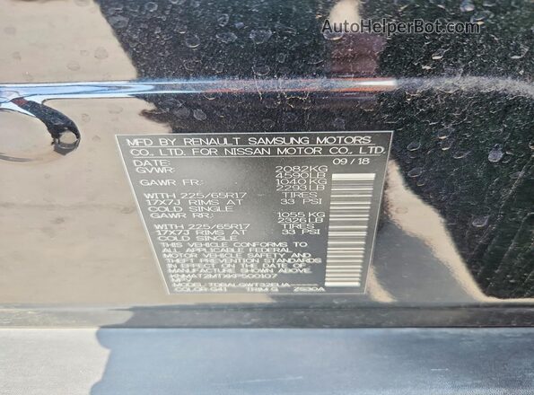 KNMAT2MTXKP500107 2019 NISSAN ROGUE Black VIN կոդի պիտակի տեսք