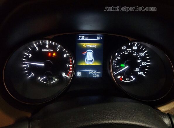KNMAT2MV0GP703337 2016 NISSAN ROGUE Red Սարքավորումների վահանակի տեսք