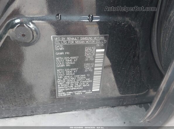 KNMAT2MV1GP604042 2016 NISSAN ROGUE Black Շարժիչի բաժամունքի տեսք