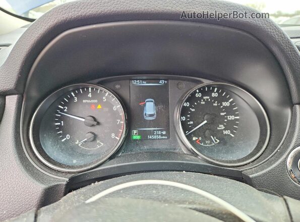 KNMAT2MV2HP570744 2017 NISSAN ROGUE Blue Instrument cluster view