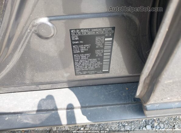 KNMAT2MV3GP710850 2016 NISSAN ROGUE Gray Widok komory silnika