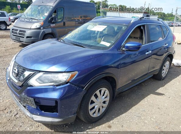 KNMAT2MV4HP513073 2017 NISSAN ROGUE Blue Առջևի ձախ երեք քառորդ տեսարան