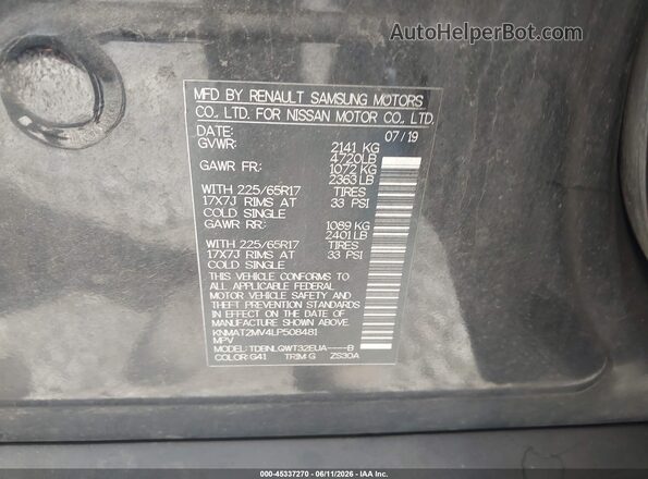 KNMAT2MV4LP508481 2020 NISSAN ROGUE Black Vista del compartimento del motor