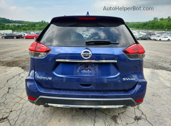 KNMAT2MV5HP505676 2017 NISSAN ROGUE Blue Вид ззаду