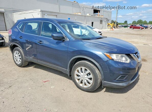 KNMAT2MV6GP613707 2016 NISSAN ROGUE Blue Передня права чверть