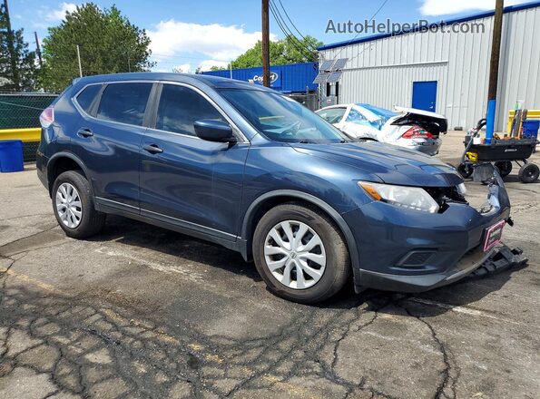 KNMAT2MV6GP628949 2016 NISSAN ROGUE Синий Передняя правая четверть