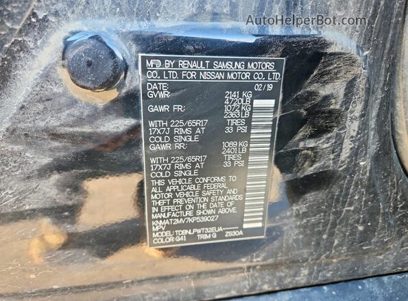 KNMAT2MV7KP539027 2019 NISSAN ROGUE Black 