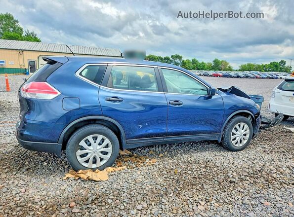 KNMAT2MV8GP615183 2016 NISSAN ROGUE Синий Задняя правая четверть