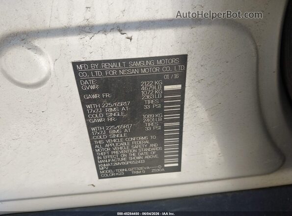 KNMAT2MV8GP652413 2016 NISSAN ROGUE Silver ძრავის განყოფილების ხედი