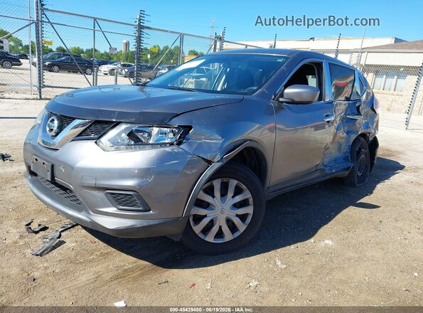 KNMAT2MV8GP655313 2016 NISSAN ROGUE Gray Առջևի ձախ երեք քառորդ տեսարան