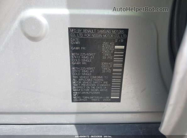 KNMAT2MV8LP529589 2020 NISSAN ROGUE Gray ძრავის განყოფილების ხედი