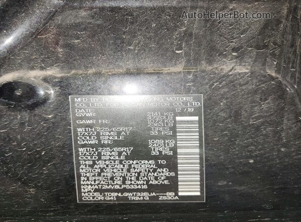 KNMAT2MV8LP533416 2020 NISSAN ROGUE Black Սալոնի 360 աստիճան տեսք