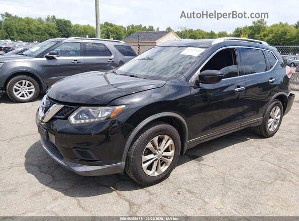 KNMAT2MV9GP708438 2016 NISSAN ROGUE Black წინა მარცხენა ხედი სამი მეოთხედიდან