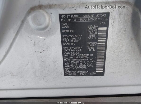 KNMAT2MV9GP721268 2016 NISSAN ROGUE Silver Շարժիչի բաժամունքի տեսք