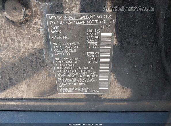 KNMAT2MV9KP534220 2019 NISSAN ROGUE Black Vista del compartimento del motor
