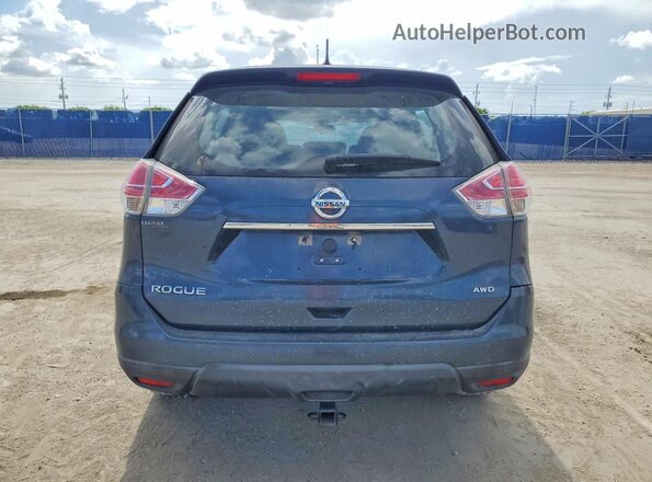 KNMAT2MVXGP606260 2016 NISSAN ROGUE Blue Вид ззаду
