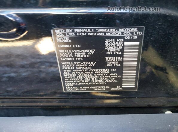 KNMAT2MVXLP504385 2020 NISSAN ROGUE Black VIN sticker view