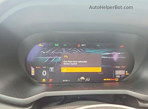 LPSED3KA8NL059197 2022 POLESTAR 2 White Instrument cluster view
