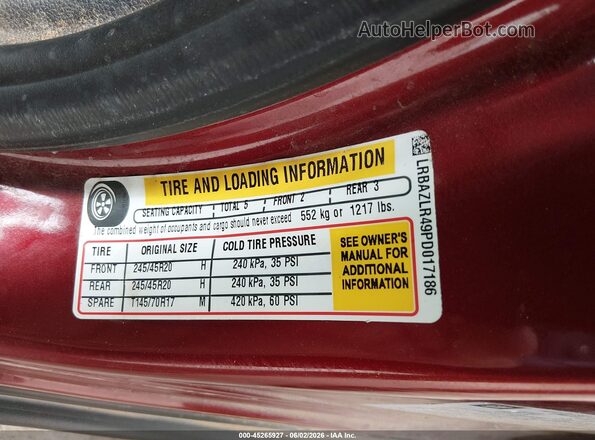 LRBAZLR49PD017186 2023 BUICK ENVISION Red Vista del compartimento del motor