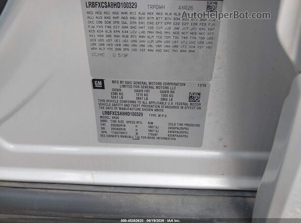 LRBFXCSA8HD100329 2017 BUICK ENVISION Silver Engine compartment view