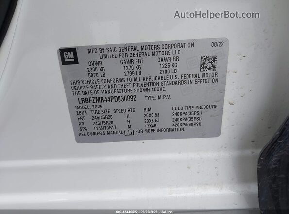 LRBFZMR44PD030892 2023 BUICK ENVISION White Շարժիչի բաժամունքի տեսք