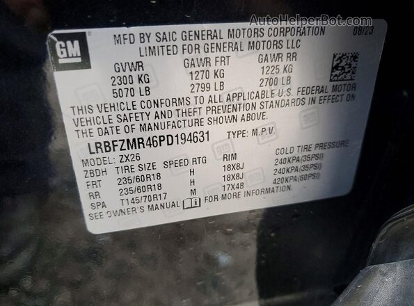LRBFZMR46PD194631 2023 BUICK ENVISION Black Widok naklejki z numerem VIN