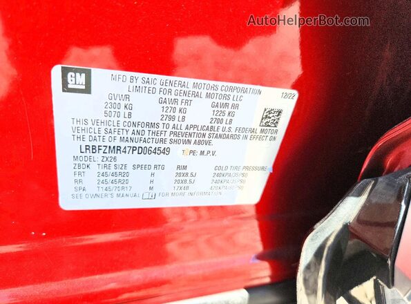 LRBFZMR47PD064549 2023 BUICK ENVISION Maroon Engine compartment view