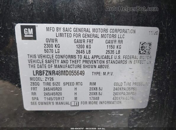 LRBFZNR48MD055649 2021 BUICK ENVISION Black Вид підкапотного простору