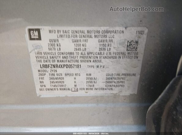 LRBFZNR4XPD057181 2023 BUICK ENVISION Gray Engine compartment view