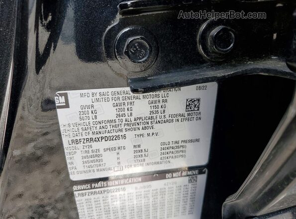 LRBFZRR4XPD022616 2023 BUICK ENVISION Black Вид наклейки з VIN-кодом