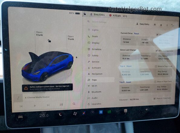 LRW3E1FA2PC891743 2023 TESLA MODEL Серый Вид щитка приборов